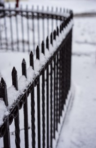 Iron fence winter