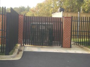 Dumpster Enclosure Gate to Match Fence with Screening